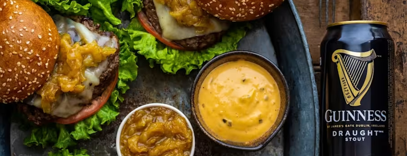 Guinness e hambúrguer