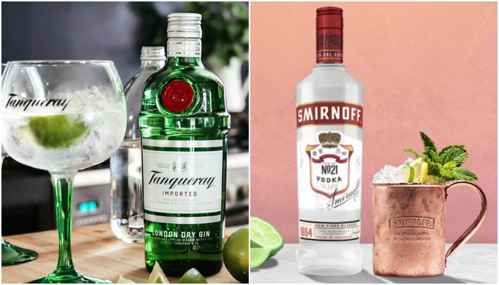 diferenças entre gin e vodka